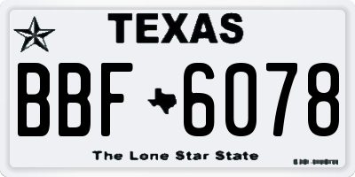 TX license plate BBF6078