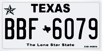 TX license plate BBF6079
