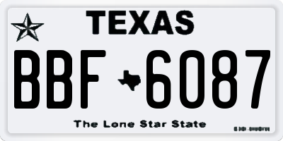 TX license plate BBF6087