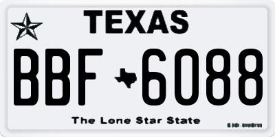 TX license plate BBF6088