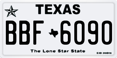 TX license plate BBF6090