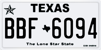 TX license plate BBF6094