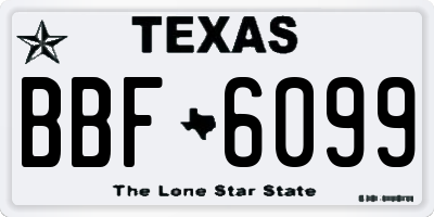 TX license plate BBF6099