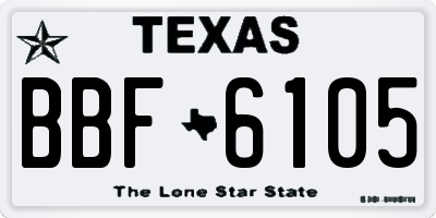 TX license plate BBF6105