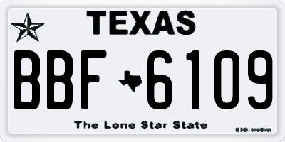 TX license plate BBF6109