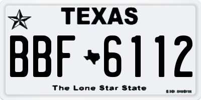 TX license plate BBF6112
