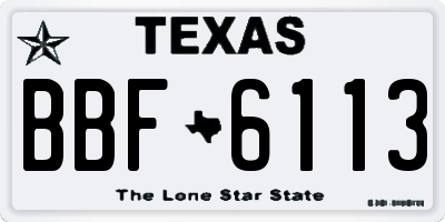 TX license plate BBF6113