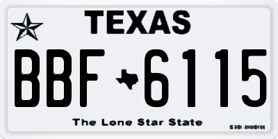 TX license plate BBF6115