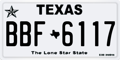 TX license plate BBF6117
