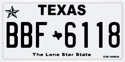 TX license plate BBF6118