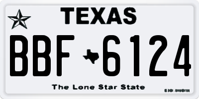 TX license plate BBF6124