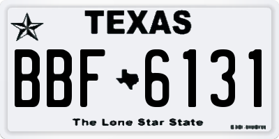 TX license plate BBF6131