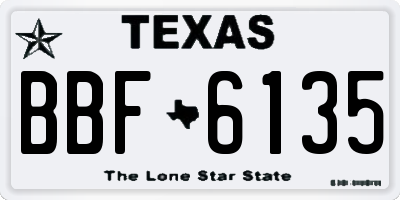 TX license plate BBF6135