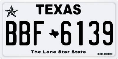 TX license plate BBF6139