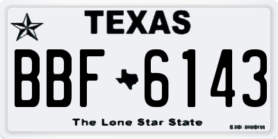TX license plate BBF6143