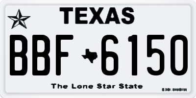 TX license plate BBF6150