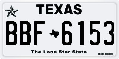 TX license plate BBF6153