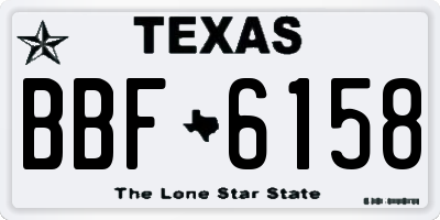 TX license plate BBF6158