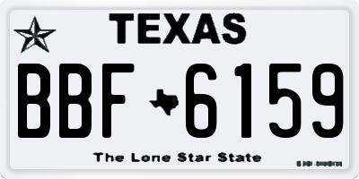 TX license plate BBF6159