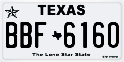TX license plate BBF6160