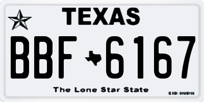 TX license plate BBF6167