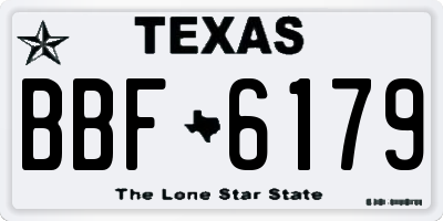 TX license plate BBF6179
