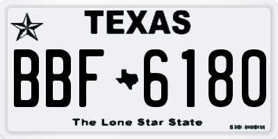 TX license plate BBF6180
