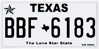 TX license plate BBF6183