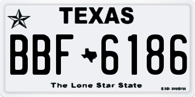 TX license plate BBF6186