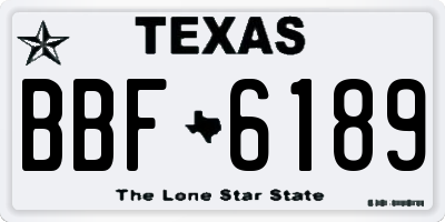 TX license plate BBF6189