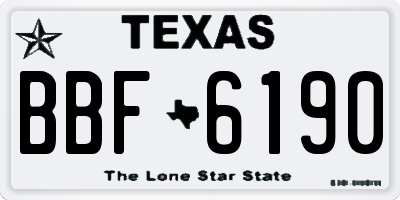 TX license plate BBF6190