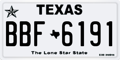 TX license plate BBF6191