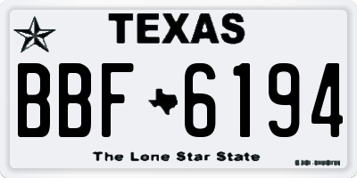 TX license plate BBF6194