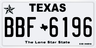 TX license plate BBF6196