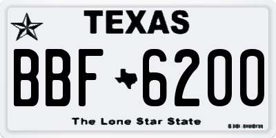 TX license plate BBF6200