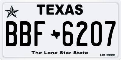 TX license plate BBF6207