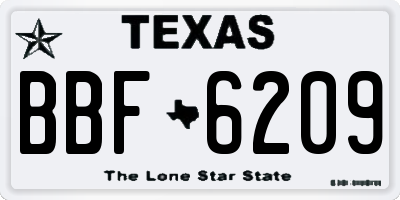 TX license plate BBF6209