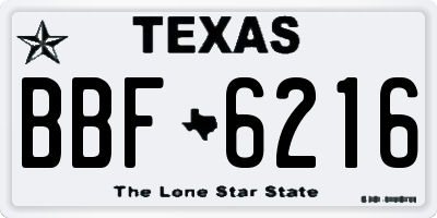 TX license plate BBF6216