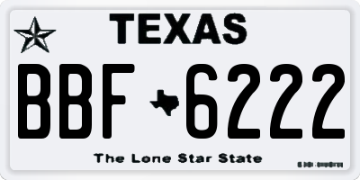 TX license plate BBF6222