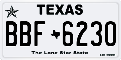 TX license plate BBF6230