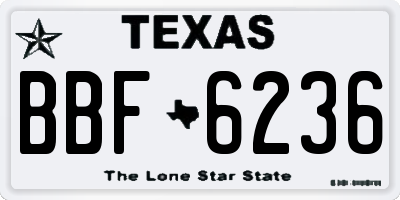TX license plate BBF6236