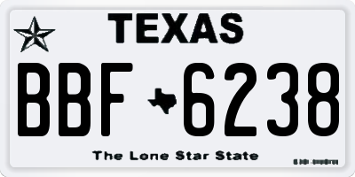 TX license plate BBF6238