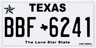 TX license plate BBF6241