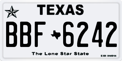 TX license plate BBF6242