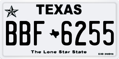 TX license plate BBF6255
