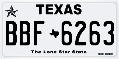 TX license plate BBF6263