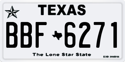 TX license plate BBF6271