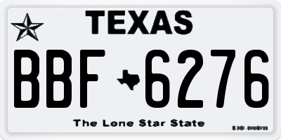 TX license plate BBF6276