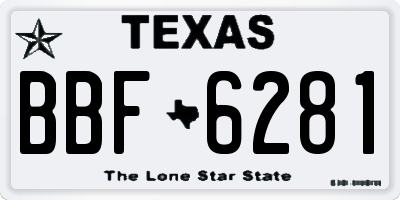 TX license plate BBF6281