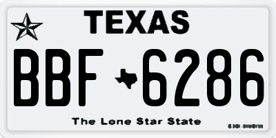 TX license plate BBF6286